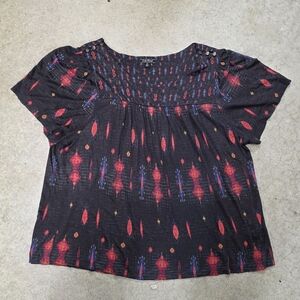 Lucky Brand Baby Dolly Southwestern Blouse Womens Medium